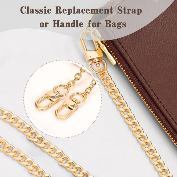 🌝⭐️GOLD PLATED FLAT CHAIN STRAP WITH 4 VERSATILE LENGTHS- - Picture 5 of 12